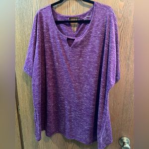 Woman Within purple t-shirt with cut outs. 3x